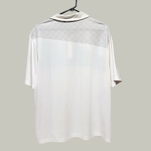 Walter Hagen Polo Shirt White Blue Essentials Geometric Print Size XL - Picture 2 of 3